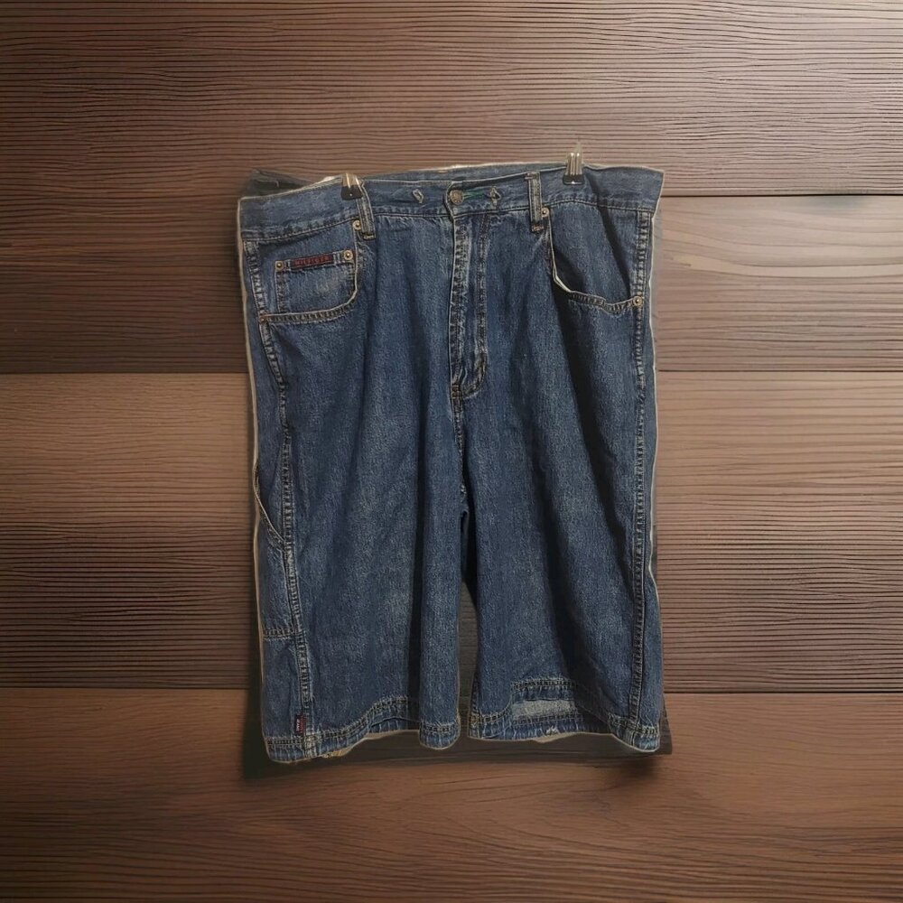 Vintage Tommy Hilfiger Men Jean‎ Shorts Size 34 Denim Flag Logo Freedom